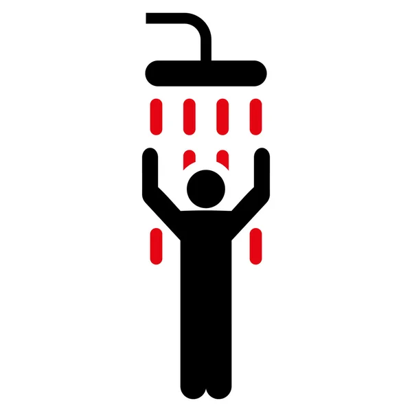 Homem sob chuveiro plana vetor ícone —  Vetores de Stock