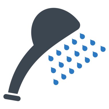 Duş düz vektör simgesi