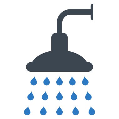 Duş düz vektör simgesi