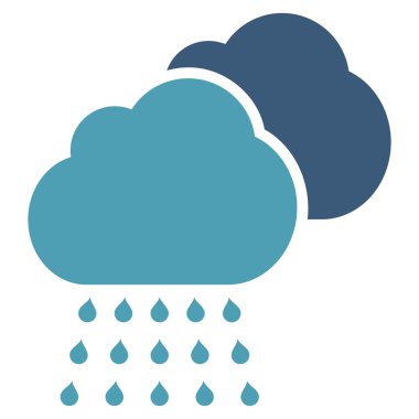 Yağmur bulutları düz vektör simgesi