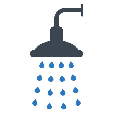 Duş düz vektör simgesi