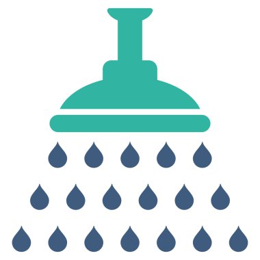 Duş düz vektör simgesi