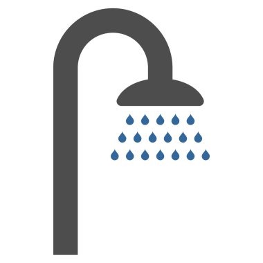 Duş düz vektör simgesi