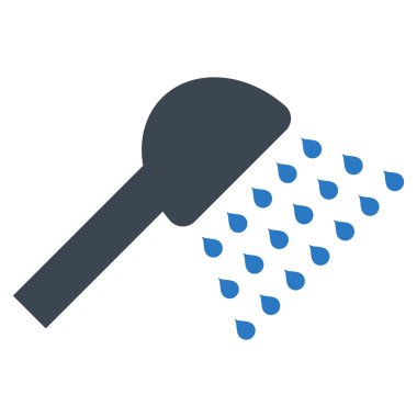 Duş düz vektör simgesi