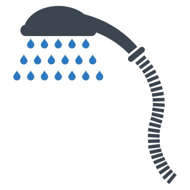 Duş düz vektör simgesi