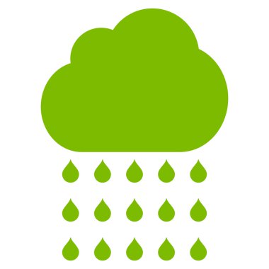 Yağmur bulutu düz vektör simgesi