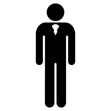 Beyefendi düz vektör simgesi