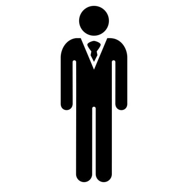 Beyefendi düz vektör simgesi