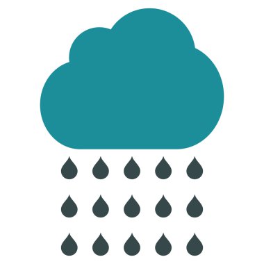 Yağmur bulutu düz vektör simgesi