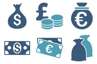 Nakit para düz vektör simgeler