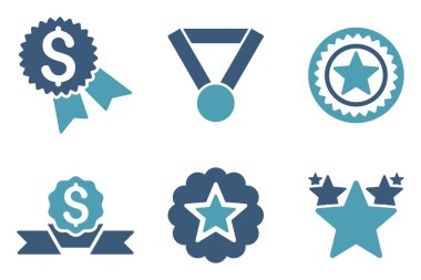Ödül düz vektör simgeler