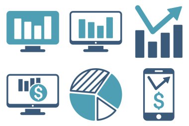 Düz vektör simgeler izleme grafiği