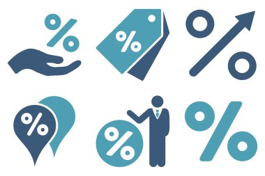 Yüzde düz vektör simgeler indirim