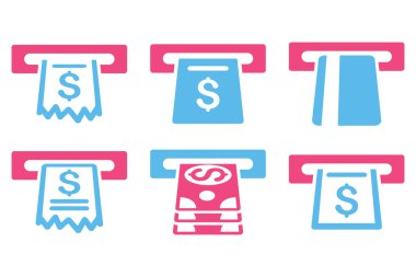 Otomatik kasiyer düz vektör simgeler