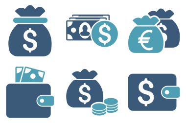 Nakit para düz vektör simgeler