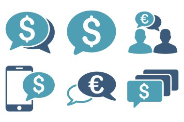 Para ileti düz vektör simgeleri