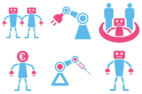 Robotics Flat Vector Icons — Stock Vector