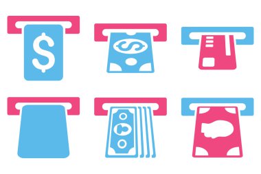 Ödeme Terminal düz vektör simgeler