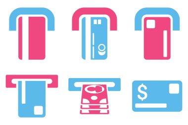 Ödeme Terminal düz vektör simgeler