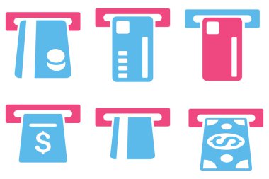 Bilet Terminal düz vektör simgeler