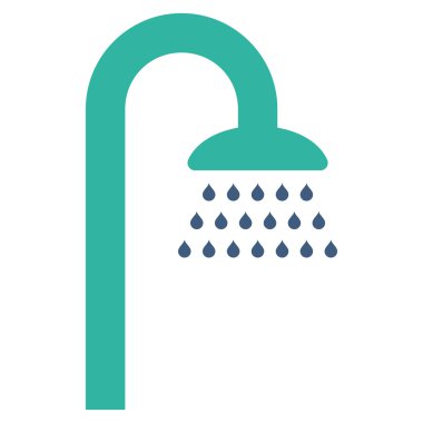 Duş düz vektör simgesi