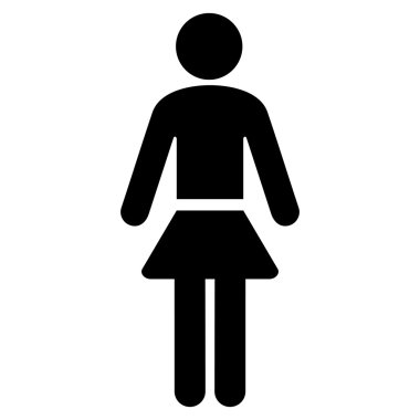 Bayan düz vektör simgesi