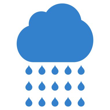 Yağmur bulutu düz vektör simgesi