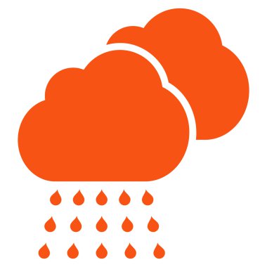 Yağmur bulutları düz vektör simgesi