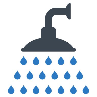 Duş düz vektör simgesi