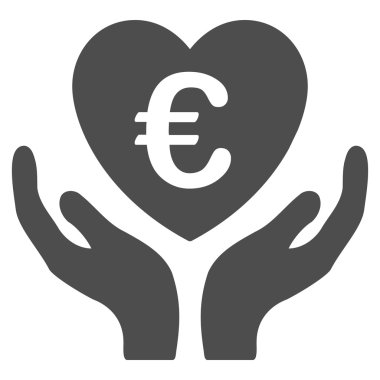 Euro bakım el düz glif simgesi