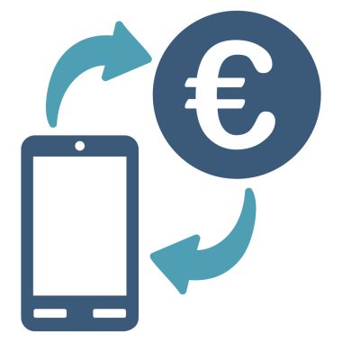 Euro mobil Exchange düz glif simgesi