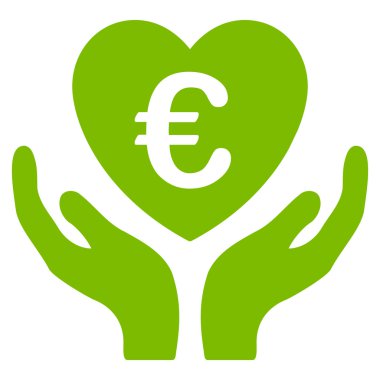 Euro bakım el düz glif simgesi