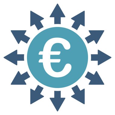 Euro ödemeleri düz glif simgesi