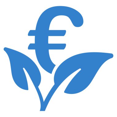 Euro başlangıç filiz düz glif simgesi