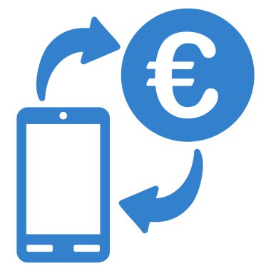 Euro mobil Exchange düz glif simgesi