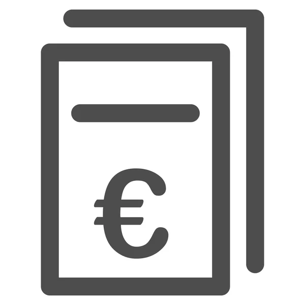 Euro árak dokumentumok lapos karakterjel ikon — Stock Fotó