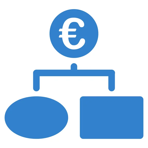 Ikona euro plochá glyf vývojový diagram — Stock fotografie