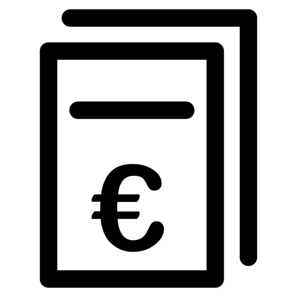 Euron prissättning platt Glyph ikonen dokument — Stockfoto