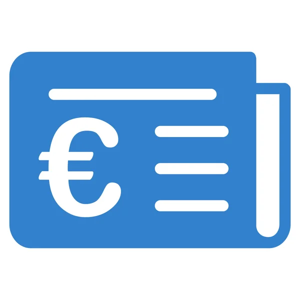 Euro Banking News płaskie glifów ikona — Zdjęcie stockowe