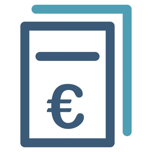 Belgeler düz glif simgesini fiyatlandırma euro — Stok fotoğraf