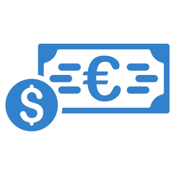 Dollar en Euro Cash platte Glyph-pictogram — Stockfoto