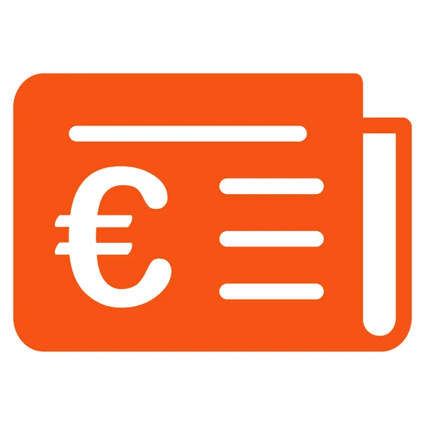Euro Banking News Flat Glyph Icon — Stock Photo, Image