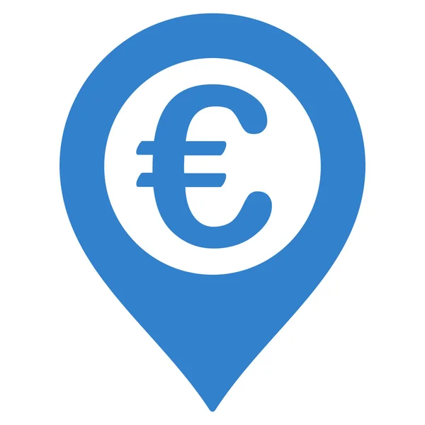 Ikona Pinezka w płaskie glifów euro — Zdjęcie stockowe