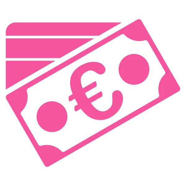 Euro-Banknote und Kreditkarte flaches Glyphen-Symbol — Stockfoto