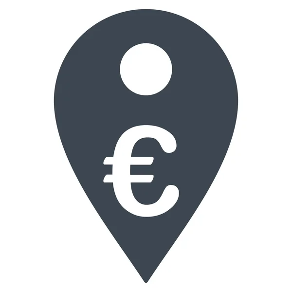 Eura mapa značka plochý glyf ikona — Stock fotografie