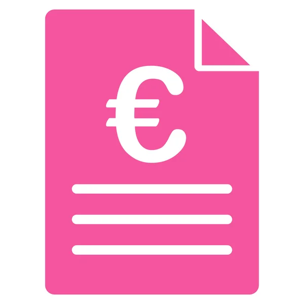 Documento Euro Flat Glyph Icon — Fotografia de Stock