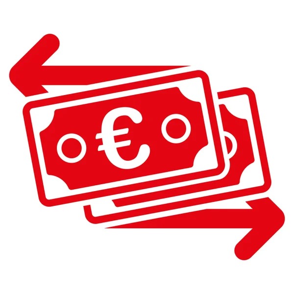 Euro Banknotes Change Flat Glyph Icon — Stock Photo, Image