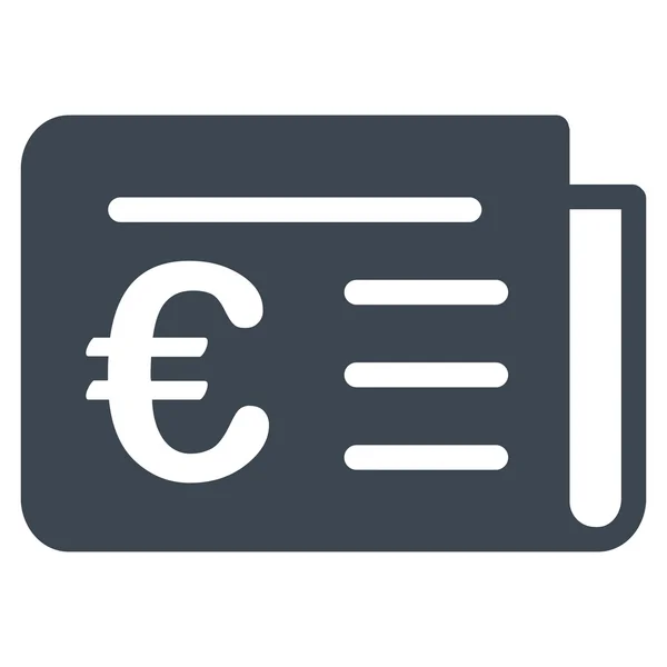 Euro Notícias Bancárias Flat Glyph Icon — Fotografia de Stock