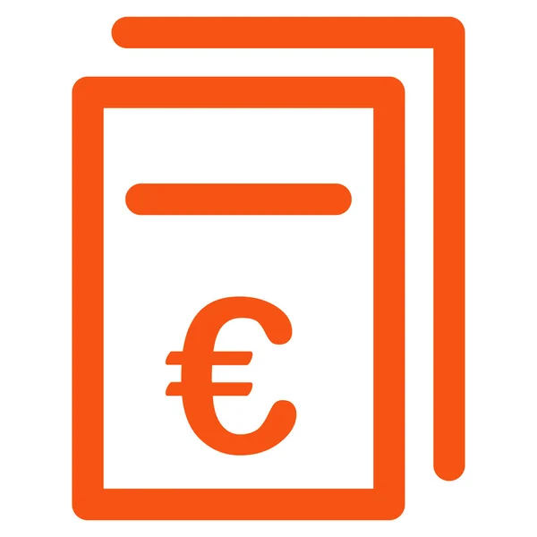 Euro Pricing Documents Flat Glyph Icon — Stock Photo, Image