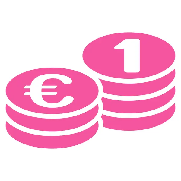 Euro mince ploché glyf ikona — Stock fotografie